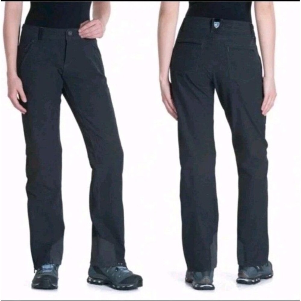 KUHL Klash Hiking Outdoor Pants Gray Black UPF 50+ Water Resistant Womens Sz 10